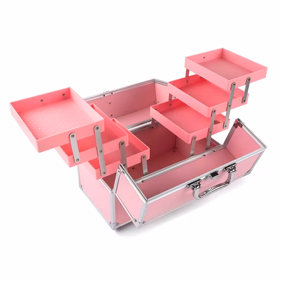 Large Vanity Case Beauty Box Make up Jewellery Cosmetic Nail Stora Train Case